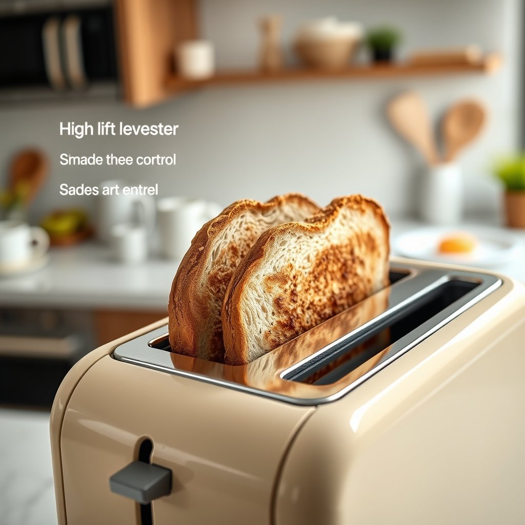Slim Long Slot Toaster in action