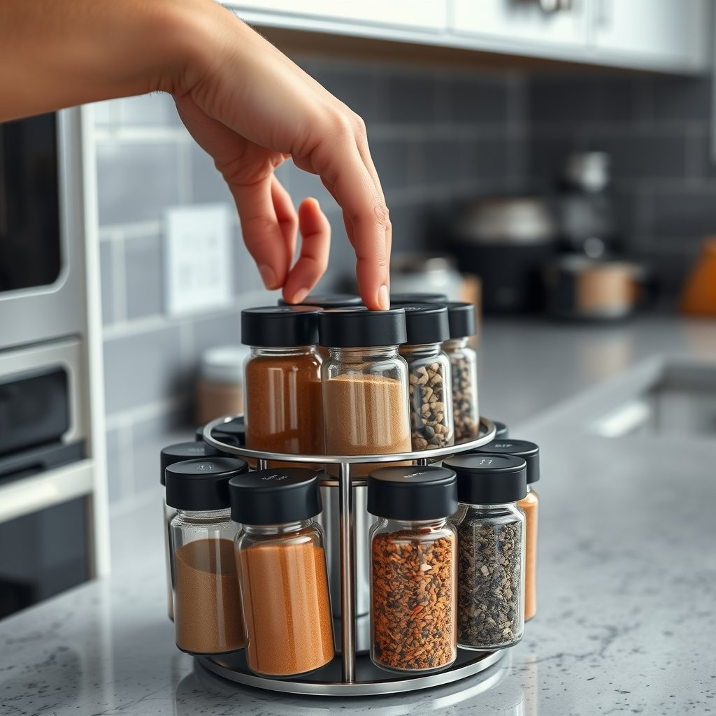 Kamenstein 20 Jar Revolving Spice Rack in action