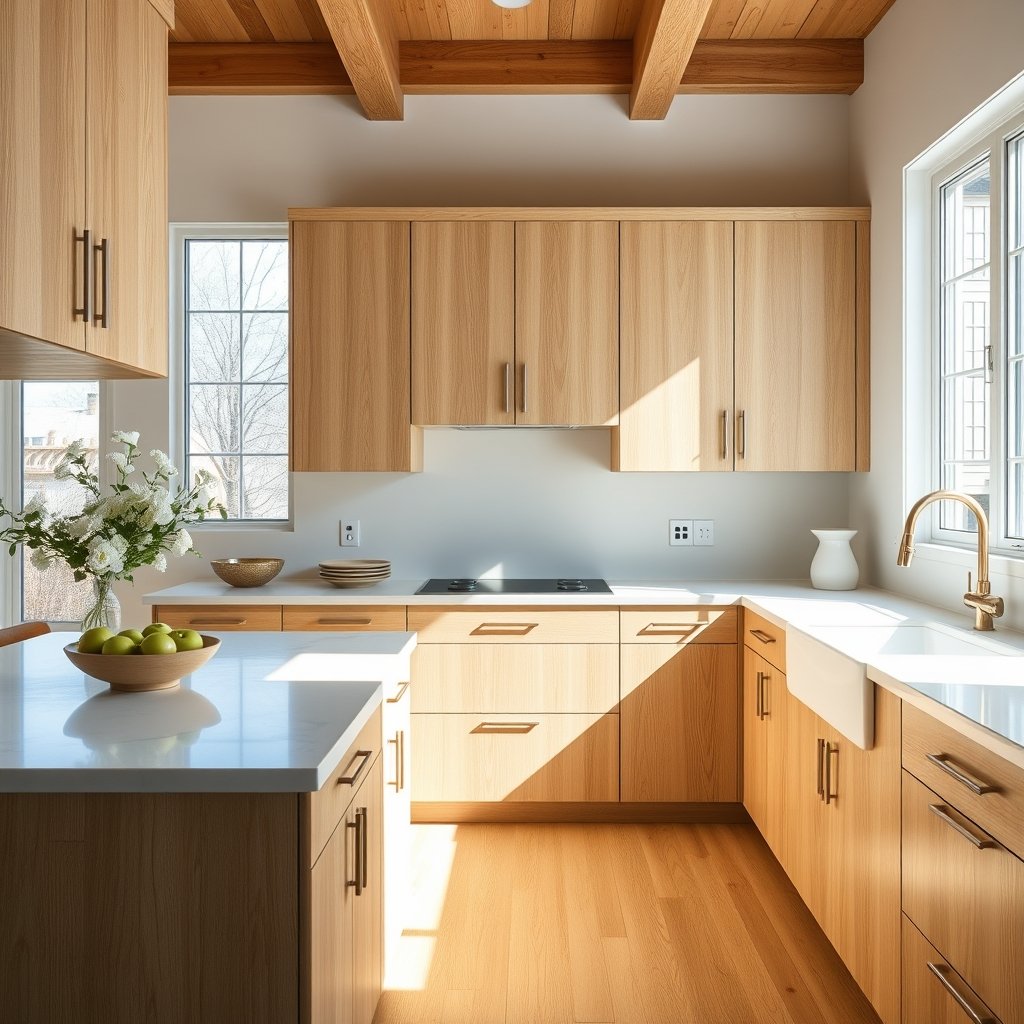 white oak kitchen cabinets - Illustration 1